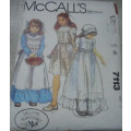 McCALL`S PATTERNS 7113 LAURA ASHLEY GIRLS DRESS, APRON, & BONNET SIZE 6 YEARS COMPLETE