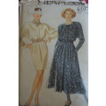 NEW LOOK PATTERNS 6597 DRESS WITH FLARED OR STRIAGHT SKIRT SIZES 8-20 COMPLETE