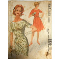 PLUS SIZE VINTAGE McCALLS 6330 DRESS WITH FLARED SKIRT SIZE 22 1/2 BUST 43 COMPLETE-NO SLIM SKIRT PA