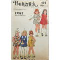 BUTTERICK 414 GIRLS SEMI FITTED BACK BUTTON DRESS SIZE 4 YEARS COMPLETE