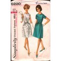 RARE FIND* SIMPLICITY 6220 - 6220 Vintage Simplicity Sewing Pattern Misses 1960`s One Piece Dress 16