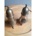 PAIR OF VINTAGE Silver /Brass Salt And Pepper Shakers