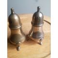 PAIR OF VINTAGE Silver /Brass Salt And Pepper Shakers