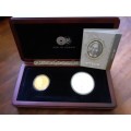 Mandela Red Ribbon Twinset 2012 1/2 ounce gold coin , 1 ounce silver coin. Norway Mint only 2500.