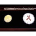 Mandela Red Ribbon Twinset 2012 1/2 ounce gold coin , 1 ounce silver coin. Norway Mint only 2500.