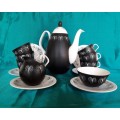 1850s black and white Foley coffee set