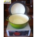 LK's Pot (Bake) No12 Size 5.0 Litre - Cast Iron - GREEN Enamel