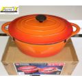 Oval Cast Iron Casserole (6 Liter) - ENAMEL (Orange)