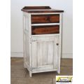 Rustic CHIMNEY style Pedestal / Bedside Table -2 drawers and Door - SOLID WOOD