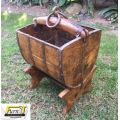 Antique Water-well BUCKET with stand - Oak & Metal - UNIQUE Africana - Great Condition