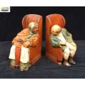 Bookends: Wood carved and hand painted - Beautiful - Highly Collectable