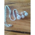 Pave Disco Ball Necklace and Earring Set - Just Beautiful!