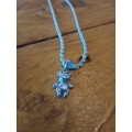 Sterling Silver Pendant with two Natural Diamonds and Chain - Just Beautiful!