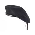 (FREE SHIPPING) Men women Black army Military  special forces artist berets with leather trim