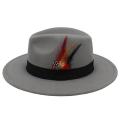 Panama fedora wide brim Sombrero beach summer cool Hat(Grey)