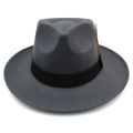 Panama fedora wide brim Sombrero beach summer cool Hat(Grey)
