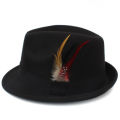 (FREE SHIPPING) Fedora Panama Jazz gangster summer Hat (Black)