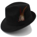 Fedora Panama Jazz gangster summer Hat (Black)