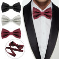 (A SET OF 4)Men's Fashion Tuxedo Satin Plain Solid Color Adjustable Wedding Bowtie Bow Tie