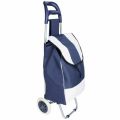 (FREE SHIPPING) Grocery Large Shopping Trolley Bag Push Foldable Grocery Luggage - Blue,Black