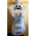 (FREE SHIPPING)Fcultural traditional zulu unisex Xhosa beaded tribal handmade ethnic tie necklace