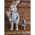 Two Beautiful straw Easter bunnies as good as new-unused