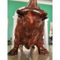Large, fierce looking bull ornament-suitable for a stockbroker`s desk/mantlepiece