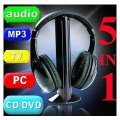 WIRELESS EARPHONES AUDIO---MP3---TV---PC---CD---DVD...NEW...   5in1 Set