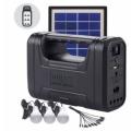 Home Solar System - Battery Control Unit with torch,3 LED Lamps,Solar Panel & 10-in-1 Charging Cable