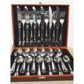 Elegant 24pc Stainless Cutlery sets with wooden storage box. Superior Quality!!!