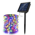 100 LED Solar Charged Fairy String Lights - Multi Color with Solar Panel