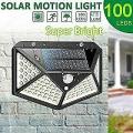 100 LED Waterproof Solar Powered Motion Sensor Wall Light with 270°