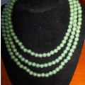 Plain Beaded Pearl Necklace with Earrings set