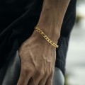 Stainless Steel Gold Filled Figaro  Bracelet - 7mm