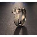 Stunning Pure Titanium 2.09ct Cubic Zirconia Wedding Ring