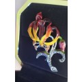 Stylish Rhinestone Flower Brooch