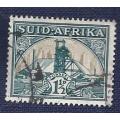 South Africa.1933.Gold Mine, Country name in English or Afrikaans   1½P