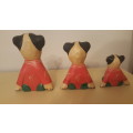 3 x Wooden Dogs