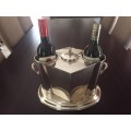 Silver plated double bottle wine cooler