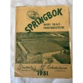 Rugby Programme - Springbok Trials 1951 (Newlands)