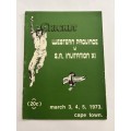 Cricket Programme - Western Province vs SA Invitation XV 3/4/5 March 1973