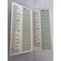 Cricket - 1992 World Cup Cricket Score Card/Itinerary/Fixture Card