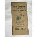 Cricket Itinerary - New Zealand Cricket Tour of South-Africa 1961-1962