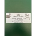 Rugby Ticket - USA vs South-Africa Robertson Stadium 01/12/2001