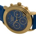 Brand new!!! Krug Baumen LADIES Principle CHRONO Gold 8X Genuine Diamond Blue Leather Watch RRP £790