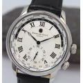 RETAIL R7,078.00 Edward East Stainless Steel WORLDTIMER Mens Black Leather Watch