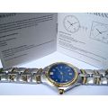 NEW RRP £605 Krug Baumen MEN Regatta 4X Genuine Diamond Blue Dial Two Tone Watch