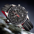 DETOMASO Firenze Mens Wrist Watch Sport Chronograph Stainless Steel Black Leather watch