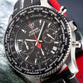DETOMASO Firenze Mens Wrist Watch Sport Chronograph Stainless Steel Black Leather watch