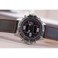 Aviator F-Series men's Black Leather with Red Stitches Pilot Chronograph